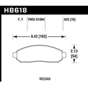 Hawk 05-10 Nissan Frontier / 05-07 Nissan Pathfinder / 09-10 Pathfinder 4.0L / 05-10 Nissan Xtrerra - KHB618Y.625
