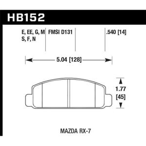 Hawk Mazda RX-7 HPS Street Front Brake Pads - KHB152F.540