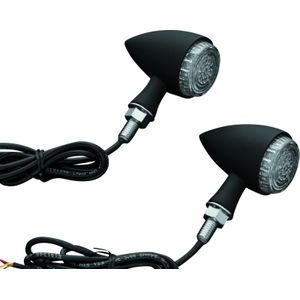 Kuryakyn Torpedo Indicator LED Amber/Red Lights Rear Run-Turn-Brake Matte Black - 2509