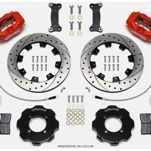 Wilwood Forged Dynalite Front Hat Kit 12.19in Drilled Red 2016-Up Mazda MX5 Miata w/ Lines - 140-14233-DR