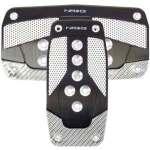NRG Aluminum Sport Pedal A/T - Black w/Silver Carbon - PDL-450BK
