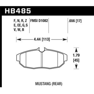 Hawk 11 Ford Mustang 5.0L / 05-10 GT / 07-11 Shelby GT500 DTC-60 Race Rear Brake Pads - KHB485G.656