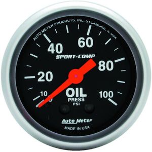 Autometer Sport Comp 52mm Mechanical 0-100 PSI Oil Pressure Gauge - 3321
