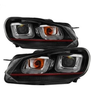 Spyder Volkswagen Golf / GTI 10-13 Version 3 Projector Headlights - Black PRO-YD-VG10V3R-DRL-BK - 5082046