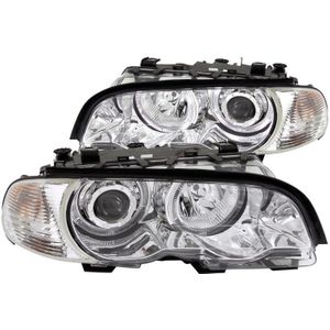 ANZO 2000-2003 BMW 3 Series E46 Projector Headlights w/ Halo Chrome - 121268