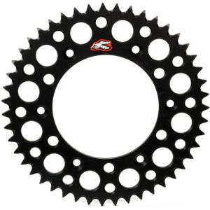Renthal 91-22 Suzuki RM 125/250/ RMX250 RM-Z 250/450 Rear Grooved Sprocket - Black 520-50P Teeth - 123U-520-50GYBK