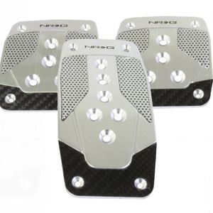 NRG Aluminum Sport Pedal M/T - Silver w/Black Carbon - PDL-400SL