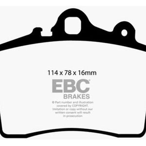 EBC 97-99 Porsche Boxster (Cast Iron Rotors only) 2.5 Yellowstuff Front Brake Pads - DP41207R