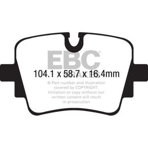EBC 13+ Jaguar F-Type (Cast Iron Rotors Only) 3.0 Supercharged (340) Redstuff Rear Brake Pads - DP32190C