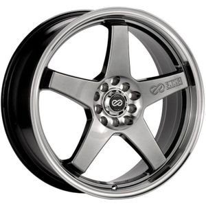Enkei EV5 17x7 5x100/114.3 38mm Offset 72.6 Bolt Diameter Hyper Black w/ Machined Lip Wheel - 446-770-0238HB