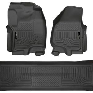 Husky Liners 2012.5 Ford SD Crew Cab WeatherBeater Combo Black Floor Liners (w/o Manual Trans Case) - 99711