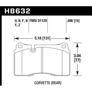 Hawk 2007-2015 Volkswagen Tourareg Base/V6/V6-Sport/TDI HPS 5.0 Performance Rear Brake Pads - KHB632B.586