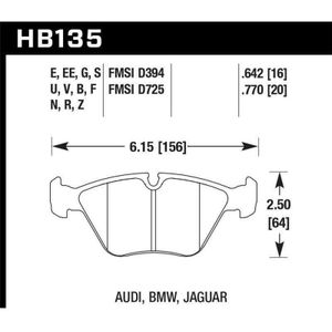 Hawk 95-02 BMW M3 HP+ Street Front Brake Pads - KHB135N.760
