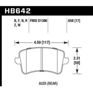 Hawk 2009-2014 Audi A4 HPS 5.0 Rear Brake Pads - KHB642B.658