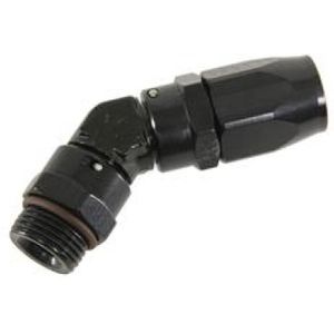 Fragola -6AN x 45 Degree x 3/4-16 (8) Hose End - Black - 184568-BL