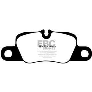 EBC 12-13 Porsche Panamera (Cast Iron only) 3.0 SC Hybrid Bluestuff Rear Brake Pads - DP51858NDX