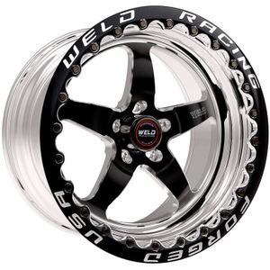 Weld S71 17x10 / 5x4.5 BP / 7.9in. BS Black Wheel (Low Pad) - Black Single Beadlock MT - 71LB7100A80F