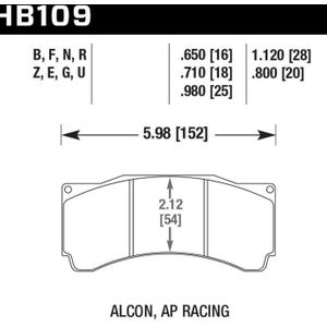 Hawk AP Racing  DTC-60 Rear Race Brake Pads - KHB109G.710