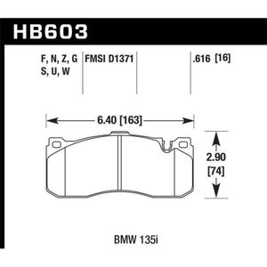 Hawk 08-13 BMW 1-Series HPS 5.0 Front Brake Pads - KHB603B.616