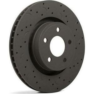 Hawk Talon 2015 Ford Mustang 320mm w/ performance pkg. Drilled and Slotted Rear Brake Rotor Set - KHTC5385