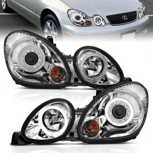 ANZO 1998-2005 Lexus Gs300 Projector Headlights w/ Halo Chrome - 121143