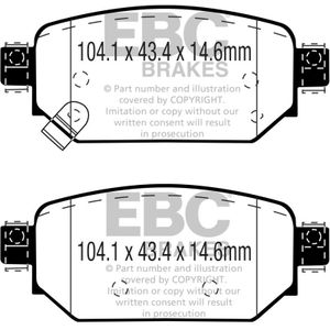 EBC 2017+ Mazda 3 2.0L Redstuff Rear Brake Pads - DP33081C