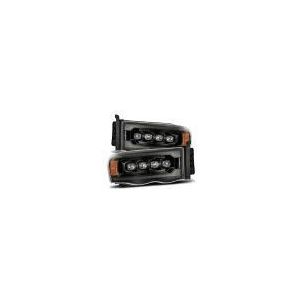 AlphaRex 02-05 Dodge Ram 1500 NOVA LED Proj Headlights Alpha Black w/Activ Light/Seq Signal - 880566