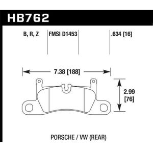 Hawk 11-17 Porsche Cayenne / 11-16 VW Touareg Performance Ceramic Street Rear Brake Pads - KHB762Z.634
