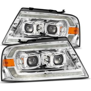 AlphaRex 04-08 Ford F150 PRO-Series Projector Headlights Black w/ Sequential Signal and DRL - 880135