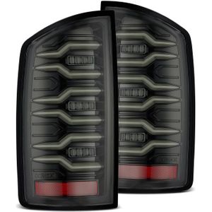 AlphaRex 07-08 Dodge Ram1500/07-09 Dodge Ram 2500+3500 Luxx-Series LED Tail Lights(Pair) Alpha Black - 641050