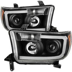 Xtune Toyota Tundra 07-13 LED Light Bar Projector Headlights Black PRO-JH-TTU07-LED-BK - 9027888