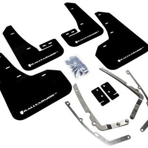 Rally Armor 15-21 MKVII VW Golf/GTI Black UR Mud Flap w/White Logo - MF37-UR-BLK/WH