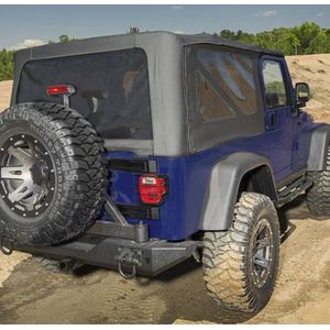 Rampage 04-06 Jeep Wrangler(TJ) Unlimited OEM Replacement Soft Upper Doors - Black Denim - 99635