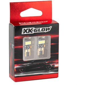 XK Glow White T10 194 Error Free Ultra Bright LED Bulb 2pc Set w/ Built-in Canbus - XK-T10-W