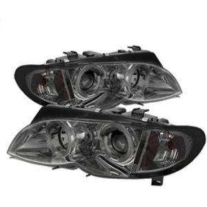 Spyder BMW E46 3-Series 02-05 4DR Projector Headlights 1PC LED Halo Smke PRO-YD-BMWE4602-4D-AM-SM - 5042422