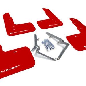 Rally Armor 17-22 Honda Civic Type R Red UR Mud Flap w/White Logo - MF47-UR-RD/WH