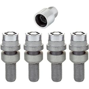 McGard Wheel Lock Bolt Set - 4pk. (Radius Seat) M14X1.5 / 17mm Hex / 28.2mm Shank Length - Chrome - 28020