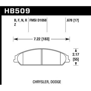 Hawk 05 Chrysler 300C w/ Perf. and HD Suspension Performance Ceramic Street Front Brake Pads - KHB509Z.678
