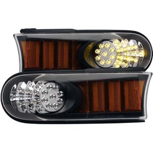 ANZO 2007-2013 Toyota Fj Cruiser LED Parking Lights Black w/ Amber Reflector - 511078