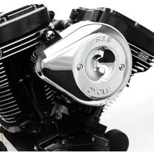S&S Cycle 2017+ M8 Models Stealth Air Cleaner Kit w/ Chrome Teardrop Cover - 170-0524B