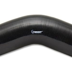 Vibrant 4 Ply Reinforced Silicone Elbow Connector - 4in I.D. - 45 deg. Elbow (BLACK) - 2756
