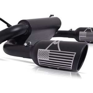 Gibson 07-17 Jeep Wrangler JK X 3.8L 2.5in Patriot Series Axle-Back Dual Split Exhaust - Blk Ceramic - 70-0001
