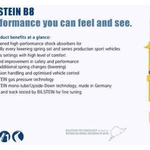 Bilstein B8 2015+ Mercedes Benz C300 4Matic W205 Rear Monotube Shock Absorber - 24-241335