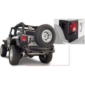 Bushwacker 07-18 Jeep Wrangler Trail Armor Rear Corners - Black - 14009