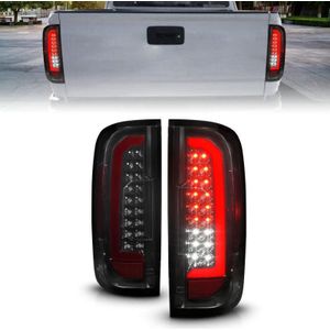ANZO 15-21 Chevrolet Colorado Full LED Tail Lights w/ Red Lightbar Black Housing Smoke Lens - 311433