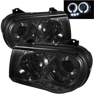 Spyder Chrysler 300C 05-10 Projector Headlights LED Halo LED Smke (Not Included) PRO-YD-C300C-HL-SM - 5009159
