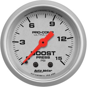 Autometer Ultra-Lite 52mm 0-15 PSI Mechanical Boost Gauge - 4302