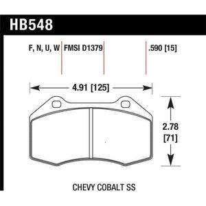 Hawk Miata Brembo / Renault Clio / Cobalt SS HP+ Street Front Brake Pads - KHB548N.510