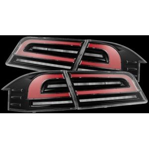 AlphaRex 12-21 Tesla Model S LUXX-Series LED Tail Lights - Black/Red - 601130