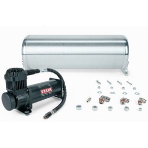 Air Lift 18in FLO Tank w/ Viair 444c Black Compressor (Incl. Fittings & Tank Mounting Hardware) - 27767